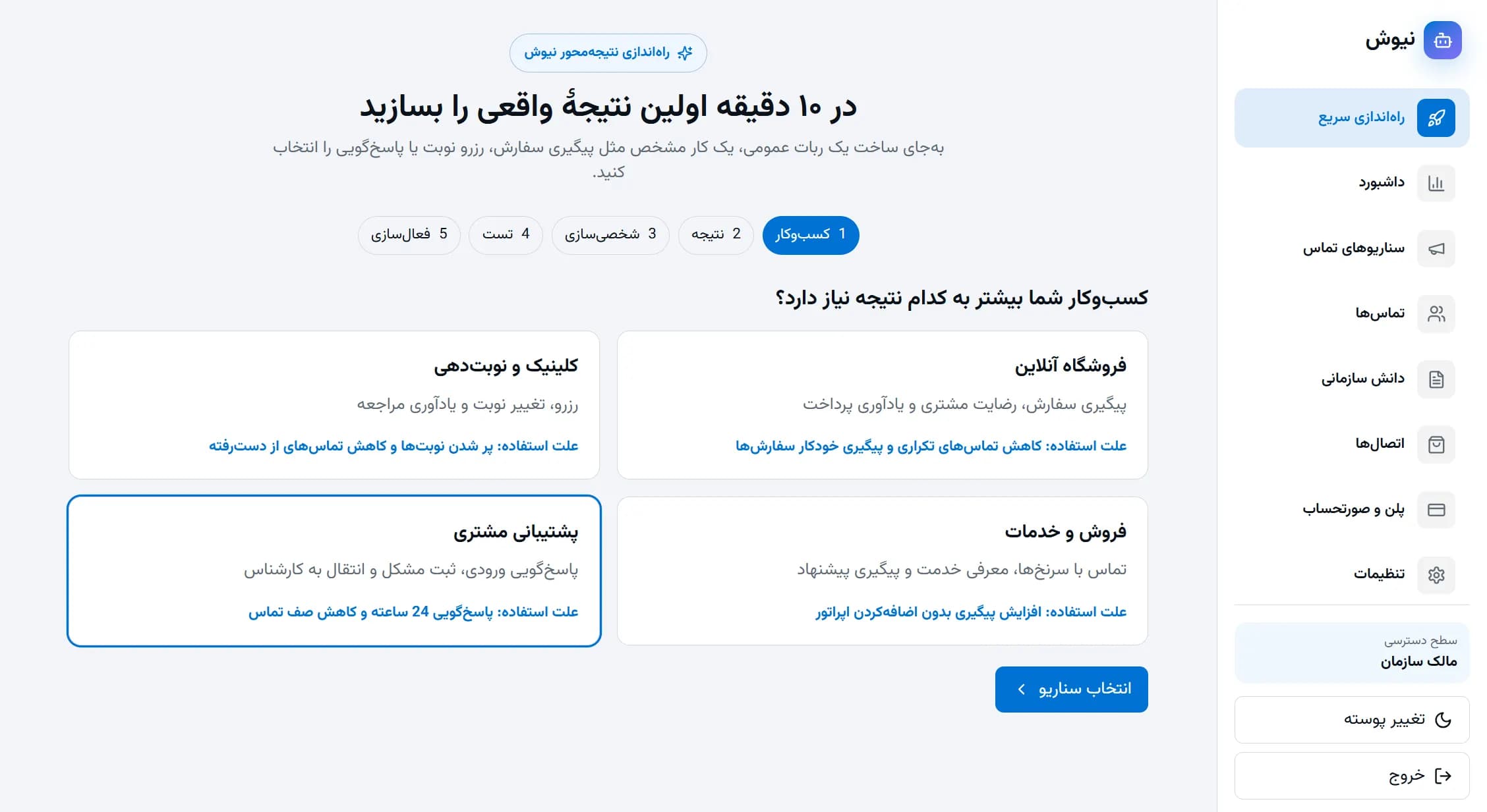 سناریوهای تماس